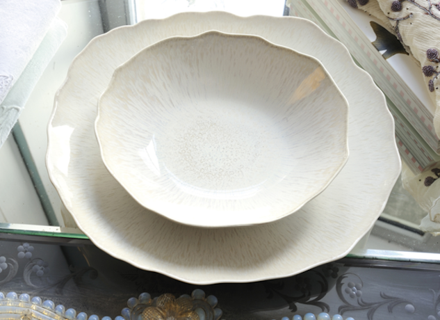 Jars Keramik Plume Fb.Perle Dessertteller 22 x 20 cm