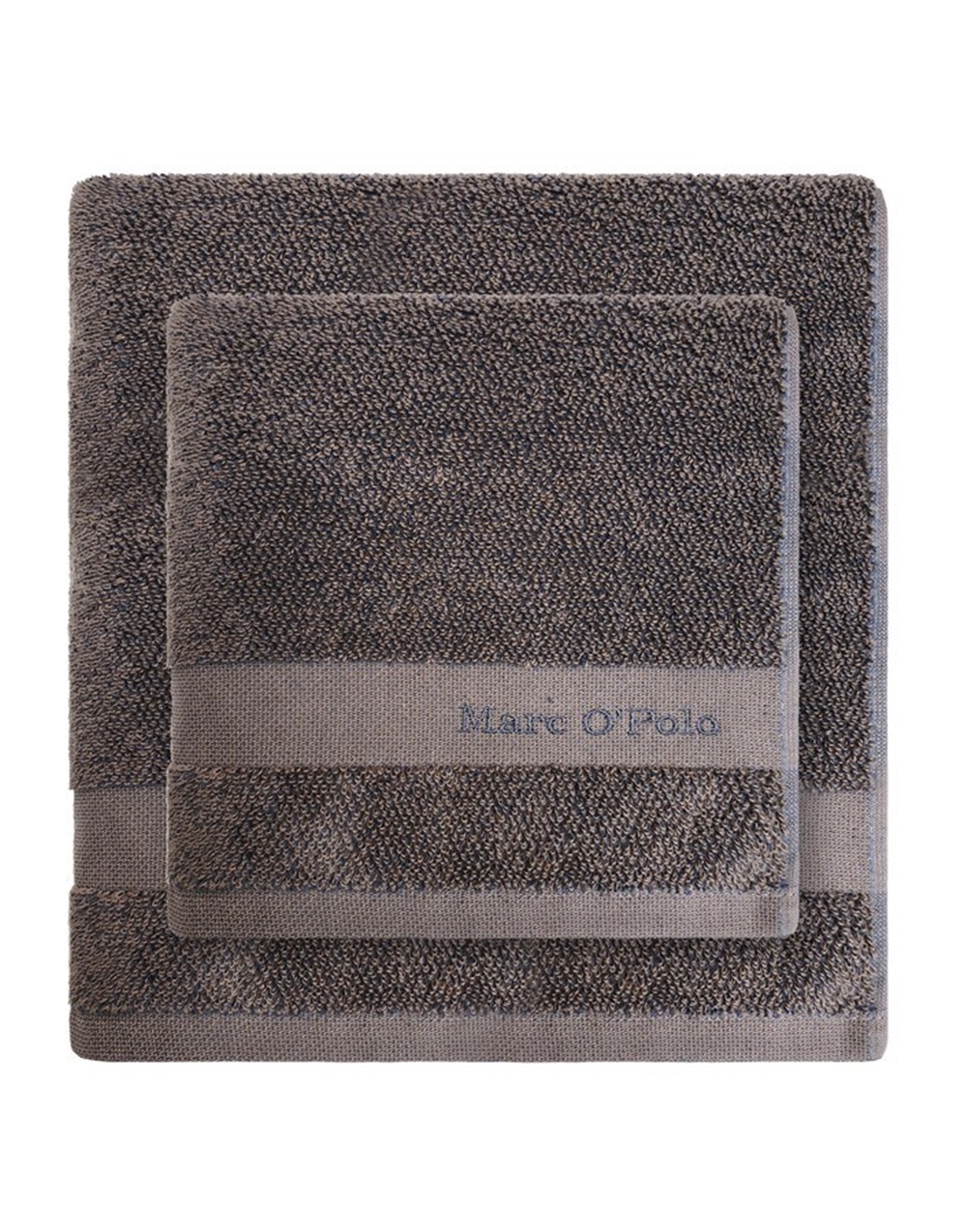MARC O'POLO Melange Marine Earth Brow Waschhandschuh 16 x 22 cm