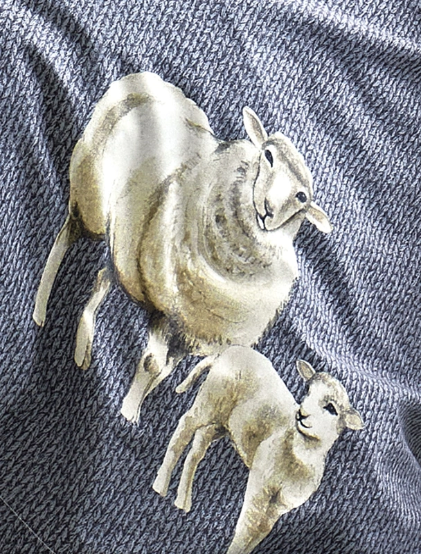 Irisette Feinbiber Bettwäsche Wollnest Blau 155 x 220 cm 