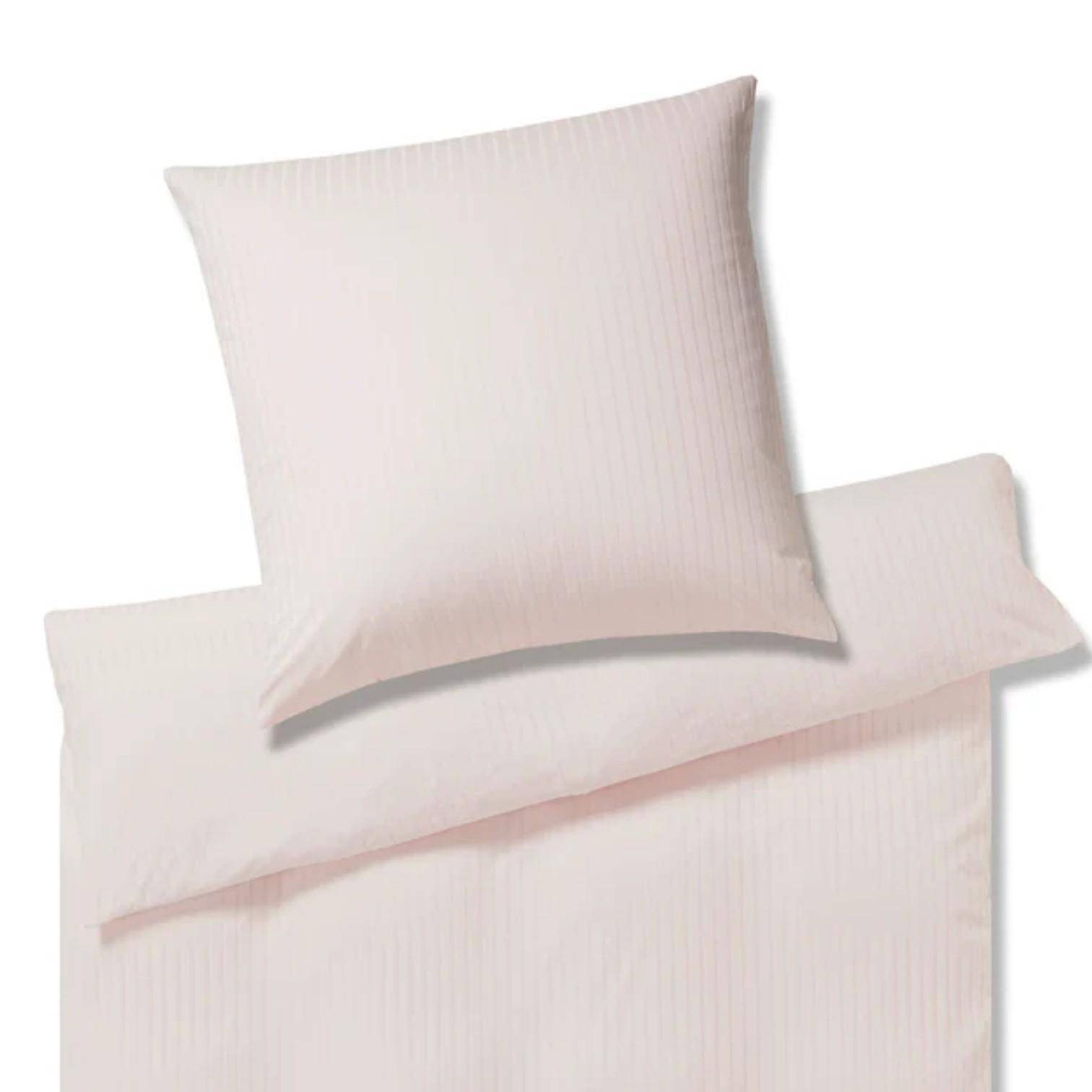 Elegante Jersey Bettwäsche Solid Stripe Rose 135 x 200 cm