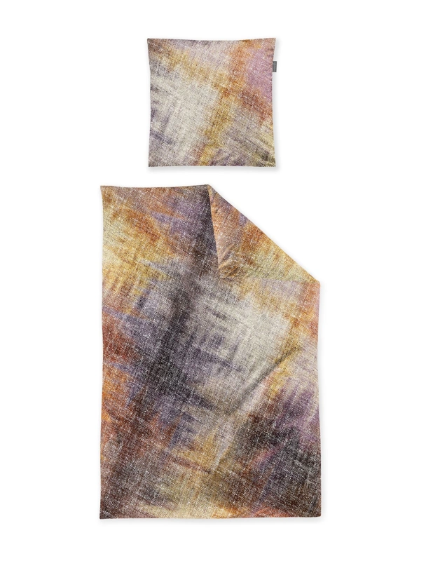 Irisette Flausch-Cotton Bettwäsche Farbenzauber Orange 135 x 200 cm 