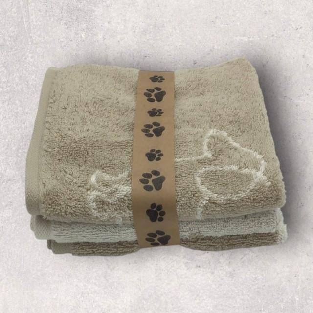Cawö Frottiertuchserie We love Dogs 3er Set Natur Seiftücher 30 x 30 cm