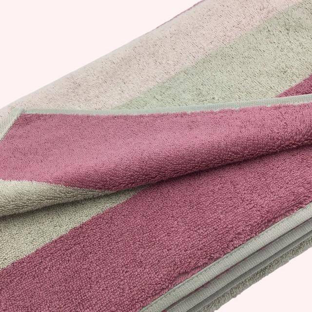 Cawö Frottiertuchserie Sense Blockstreifen 6205 blush Duschtuch 70 x 140 cm