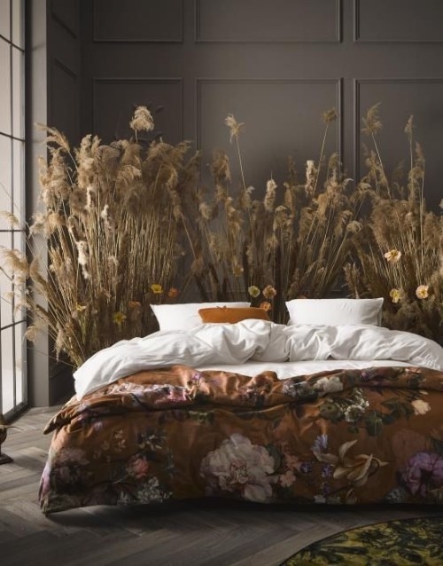 Essenza Fleur Tagesdecke Leather Brown 240 x 100 cm