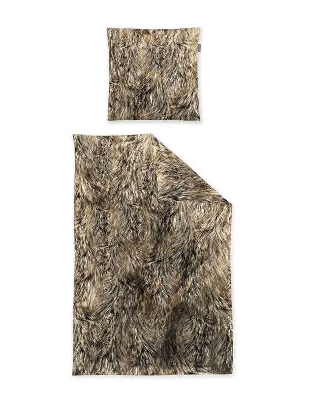 Irisette Flausch-Cotton Bettwäsche Fellgenuss Natur 155 x 220 cm 