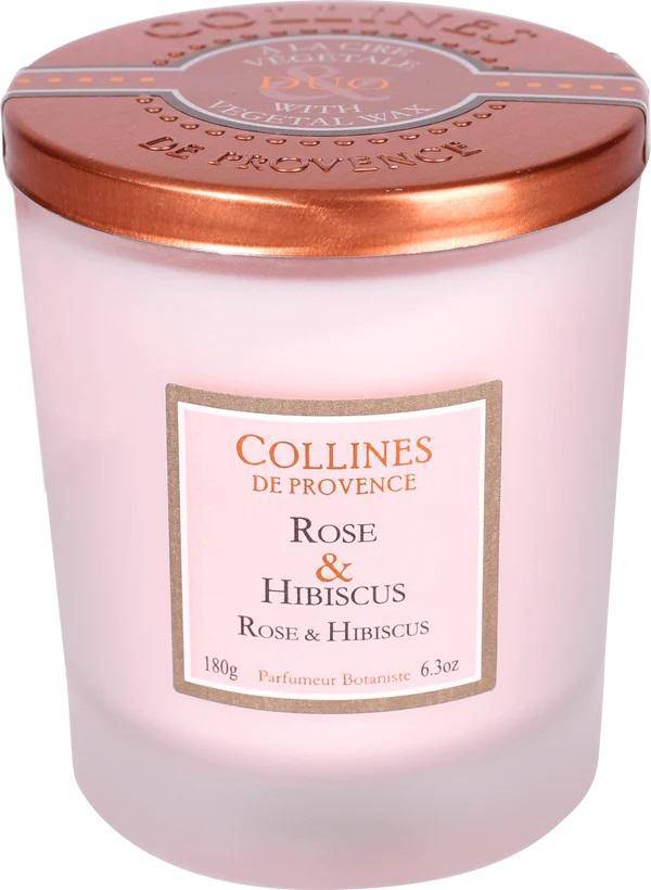 Von Collines De Provence - Duftkerze Rose und Hibiskus 180g