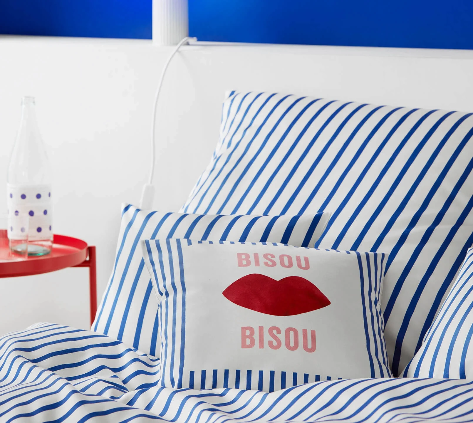 Elegante Comfort Satin Bettwäsche Double Blau 155 x 220 cm