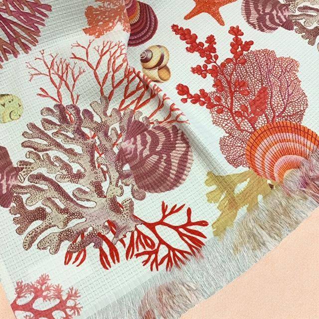 Garnier Thiebaut Fouta Seashell Corail 87 x 188 cm