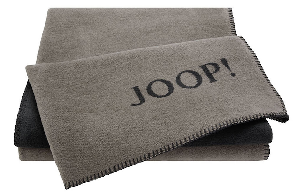 JOOP! Wohndecke Uni-Doubleface Taupe  - Anthrazit