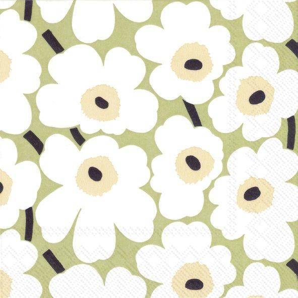 ihr Lunch Servietten Marimekko Mini Unikko Light Green 33 x 33 cm