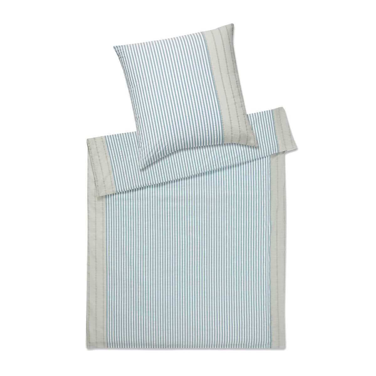 Elegante Seersucker Bettwäsche Venedig Mint 135 x 200 cm