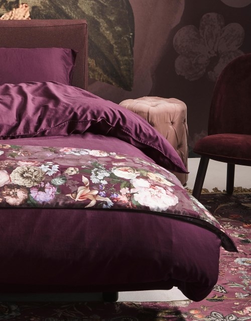 Essenza Fleur Tagesdecke Burgundy 240 x 100 cm