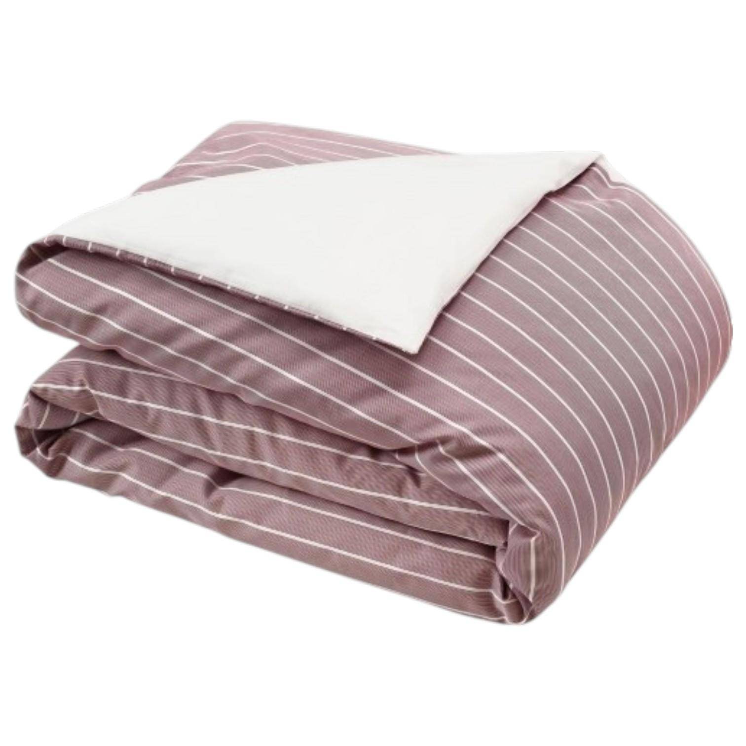 Tommy Hilfiger Bettwäsche Satin gestreift Bordeaux 155 x 220 cm