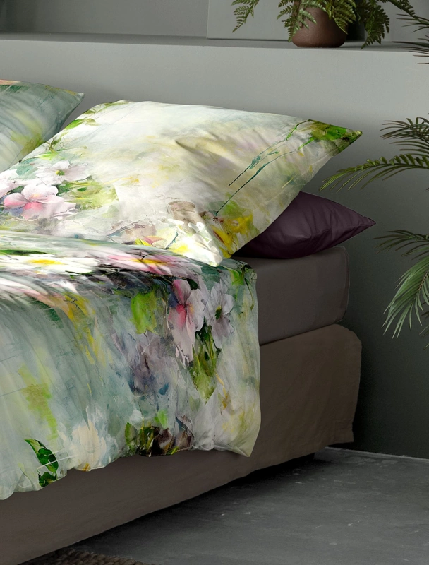 Irisette Mako-Satin Bettwäsche Florentina Grün 155 x 220 cm 