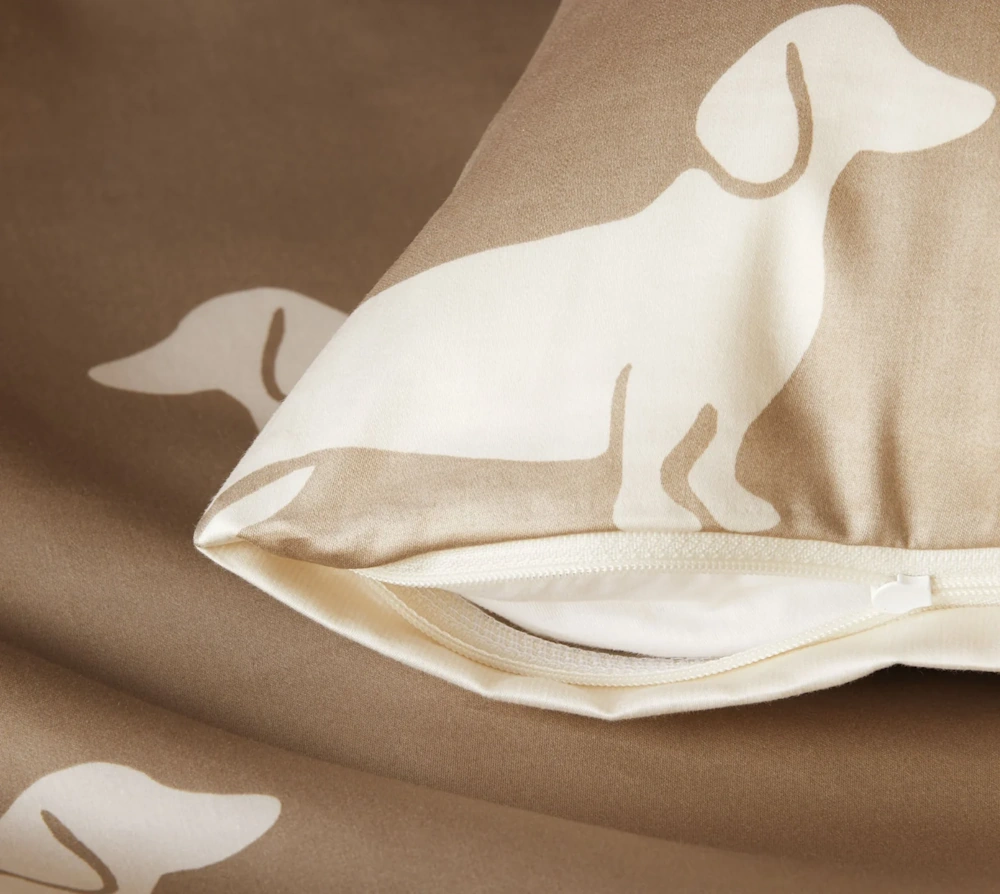 Elegante Comfort Satin Bettwäsche Dogs 135 x 200 cm