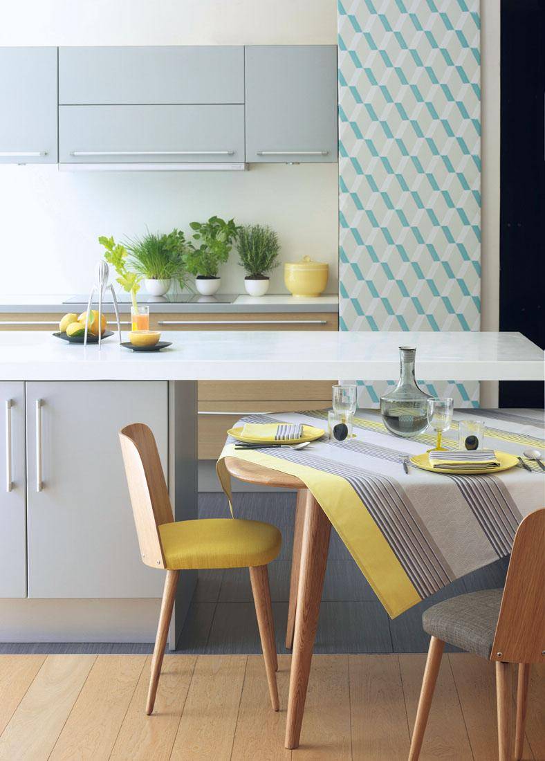 Le Jacquard Francais "Mikado Lemon" by LJF Tischdecke 140 x 300 cm - beschichtet