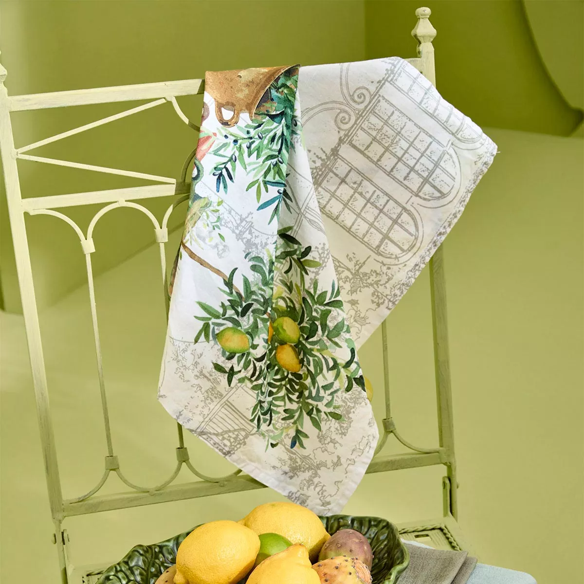 Garnier Thiebaut Serviette Jardin Provençal Olive  45 x 45 cm