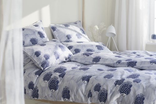 Elegante Baumwollsatin Bettwäsche Float Navy 155 x 220 cm
