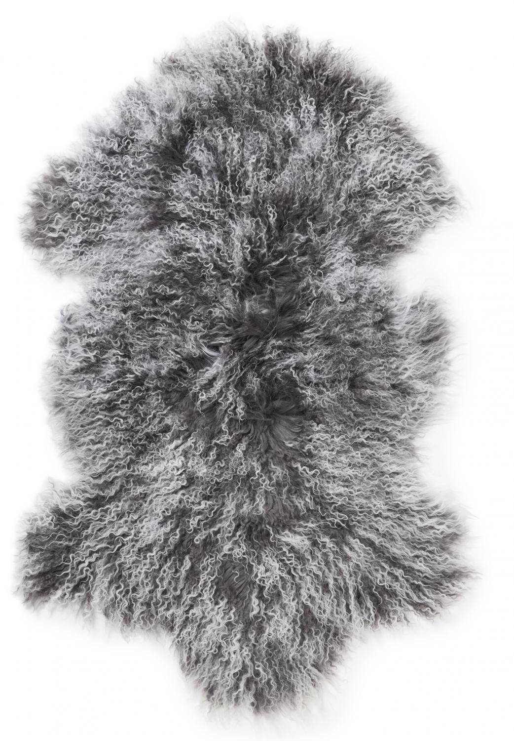 Skinnwille Tibetlammfell Shansi Grey Snowtop 55 x 95 cm
