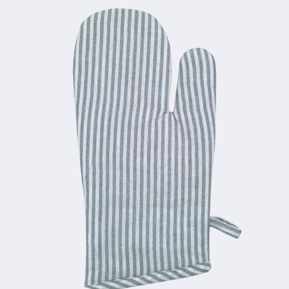 Classic Textiles of Sweden- Recycelter Ofenhandschuh Kamp in Grey Gestreift