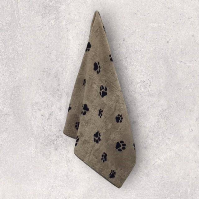 Cawö Frottiertuchserie We love Dogs Pfötchen Schwarz Duschtuch 80 x 150 cm