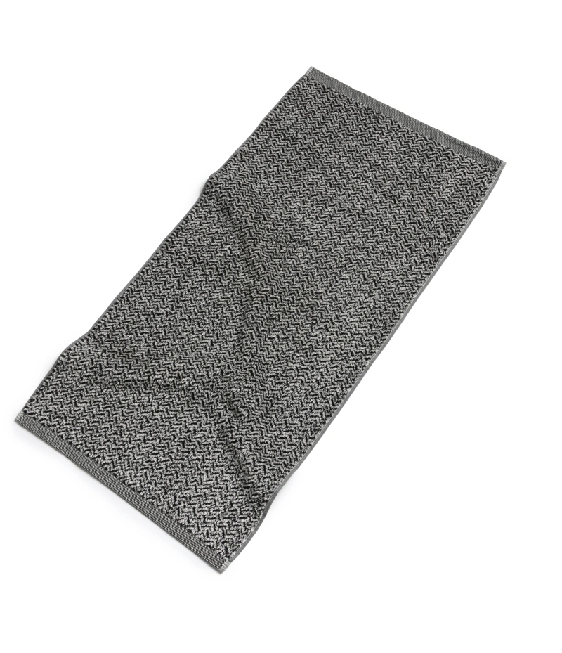 Möve Frottiertuchserie Brooklyn Fischgrat Nature-Black Duschtuch 80 x 150 cm
