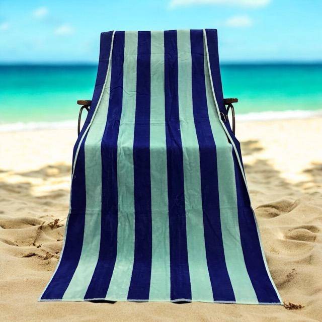 Cawö Frottiertuchserie Beach Tropical Streifen 5577 Strandtuch in Aqua
