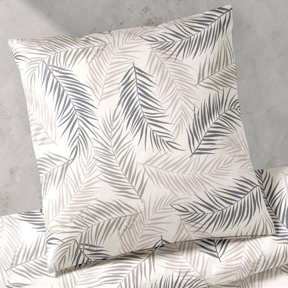 Elegante Bambus Baumwollsatin Bettwäsche Palm Natur 135 x 200 cm