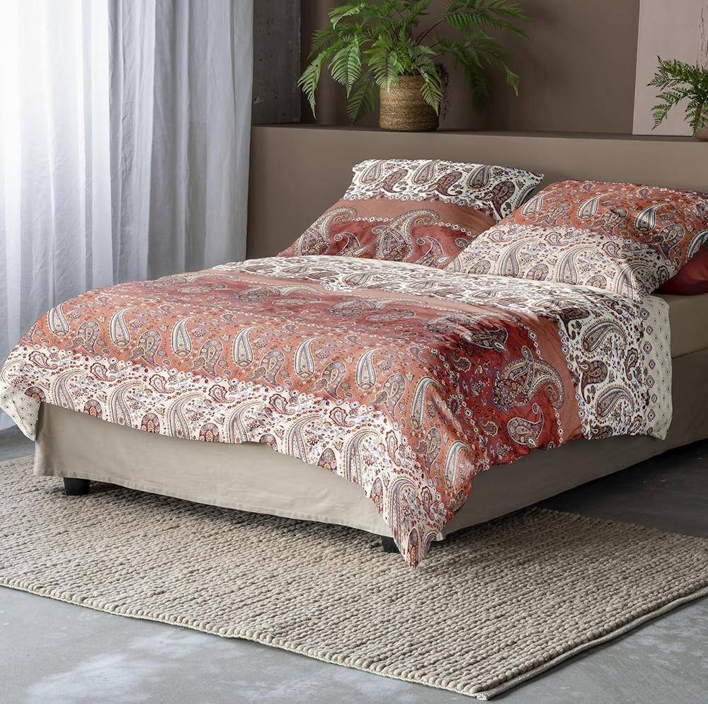 Irisette Mako-Satin Bettwäsche Gwendolyn Terracotta 135 x 200 cm