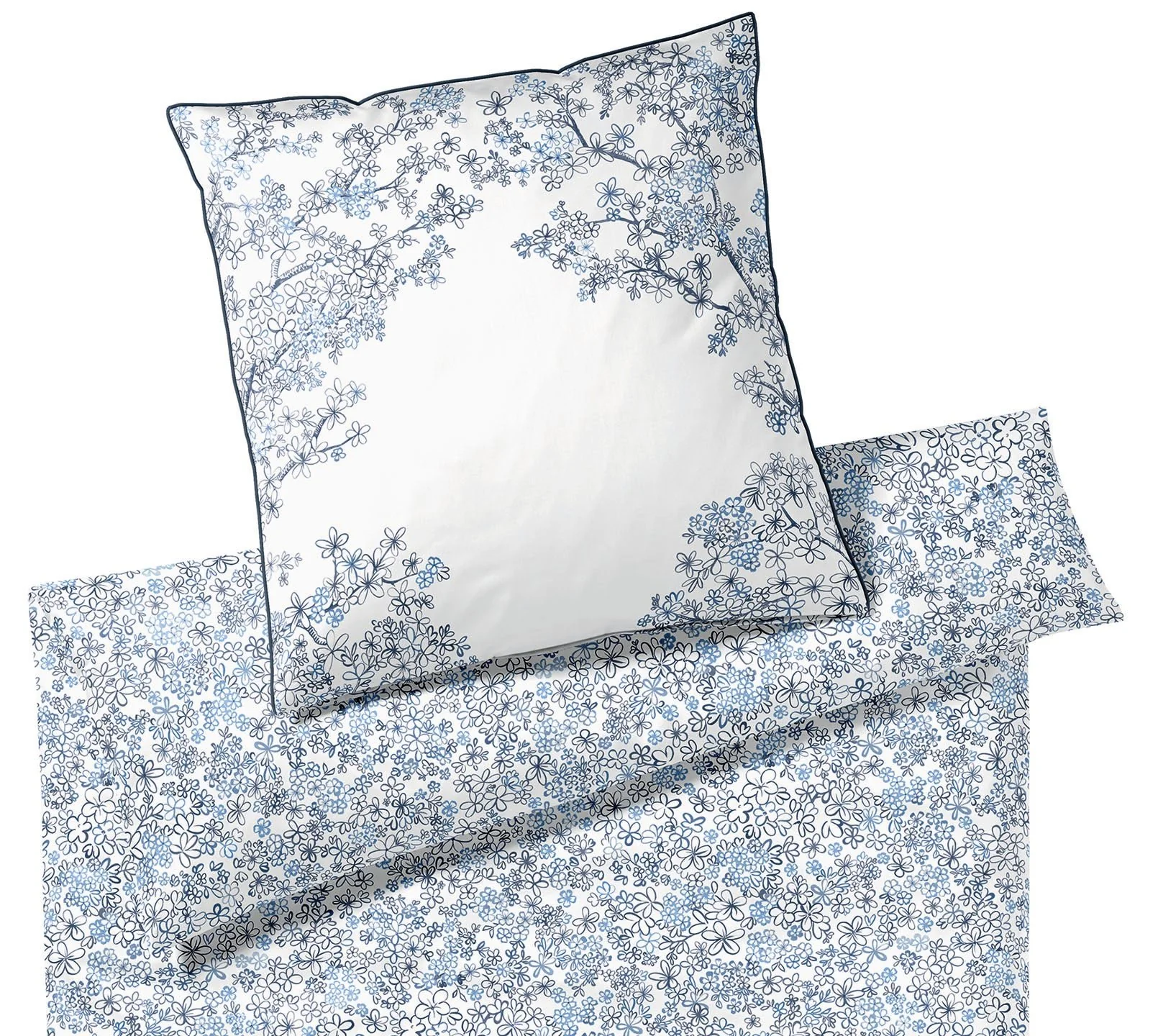 Elegante Comfort Satin Bettwäsche Belle Indigo 135 x 200 cm