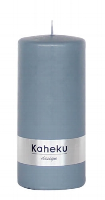 Kaheku Cylinderkerze Powder Taubenblau 15 cm hoch