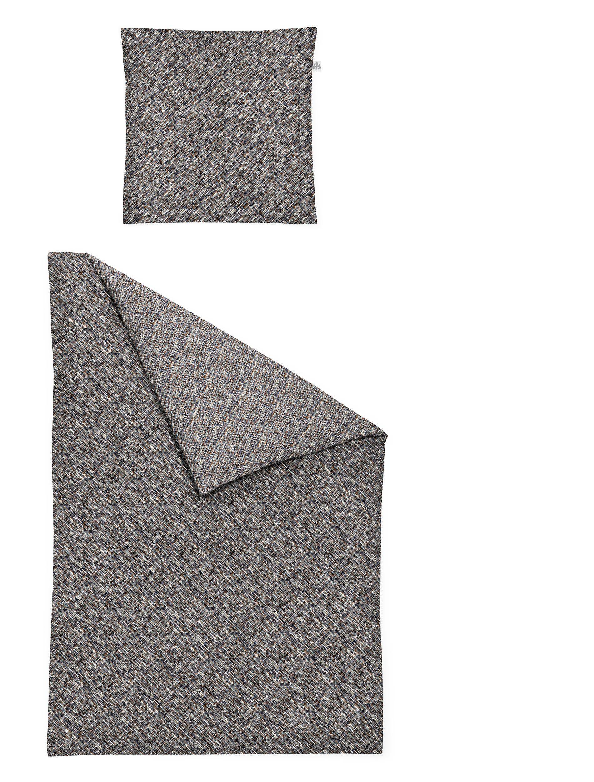 Irisette Flausch-Cotton Bettwäsche Ethan Blau 155 x 220 cm