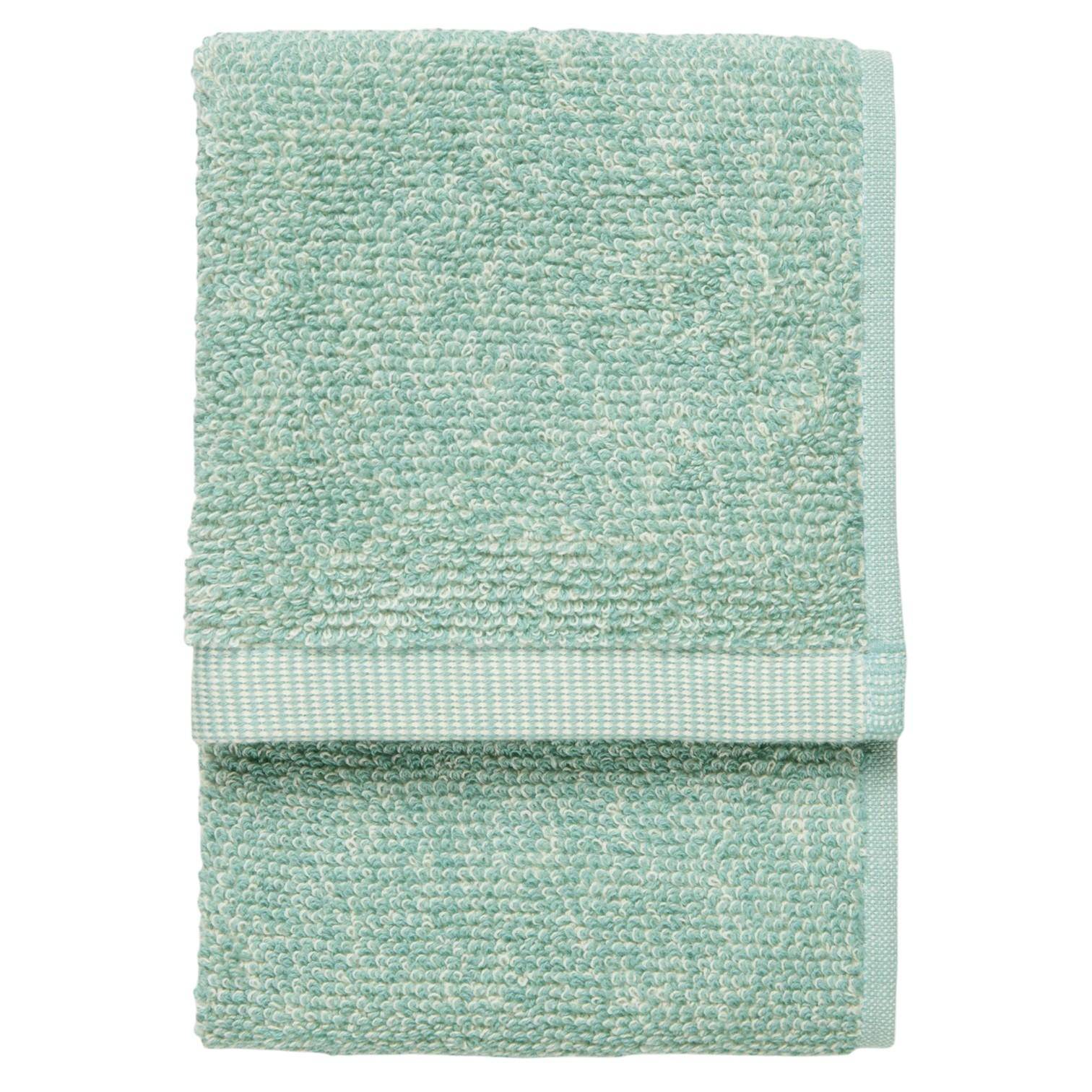 Detailansicht MARC O’POLO Gästetuch Timeless Melange Aquamarine 30x50 cm mit strukturierter Frottee-Oberfläche