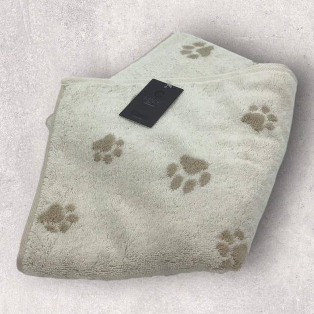 Cawö Frottiertuchserie We love Dogs Pfötchen Natur Gästetuch 30 x 50 cm