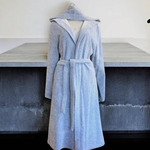 Cawö Damen Bademantel Kapuze gestreift 6221 Capri Größe 46