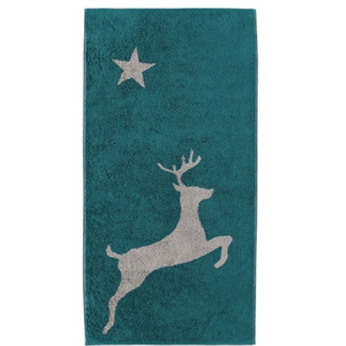 Cawö Handtuchserie Two Tone Christmas Edition 929 Smaragd Handtuch 50 x 100 cm