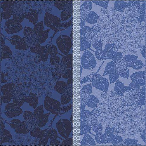 Garnier Thiebaut Serviette HORTENSIAS BLEU 55 x 55 cm aus Bio-Baumwolle