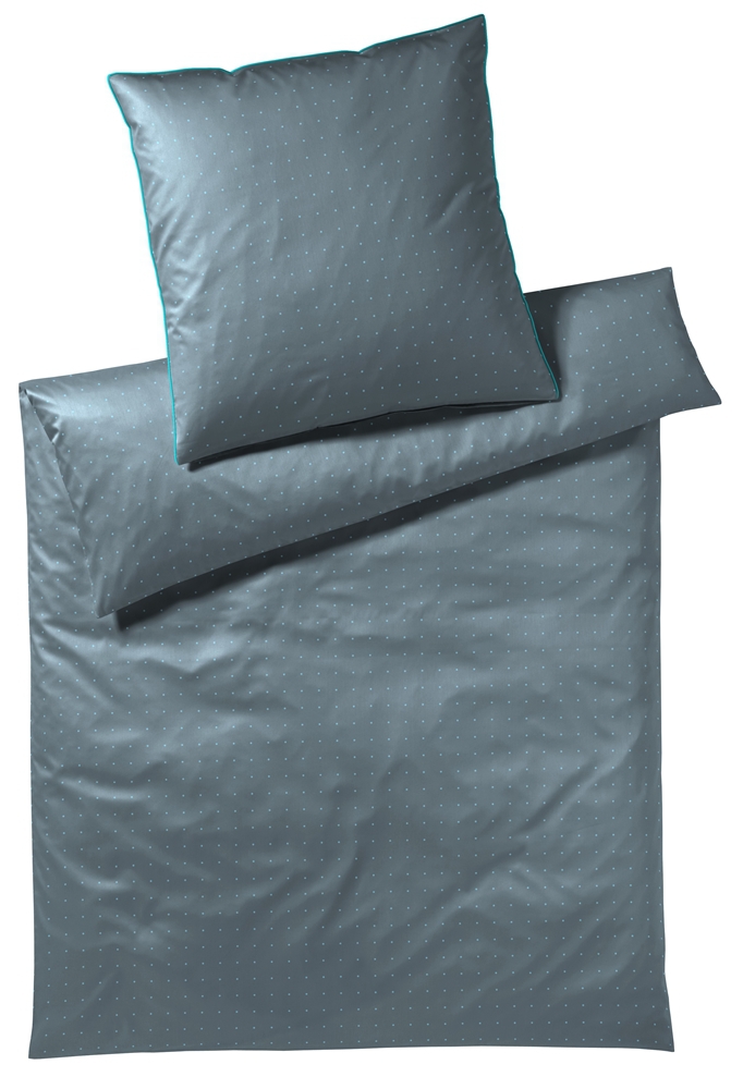 Elegante Comfort Satin Bettwäsche Domino Jade Green 135 x 200 cm
