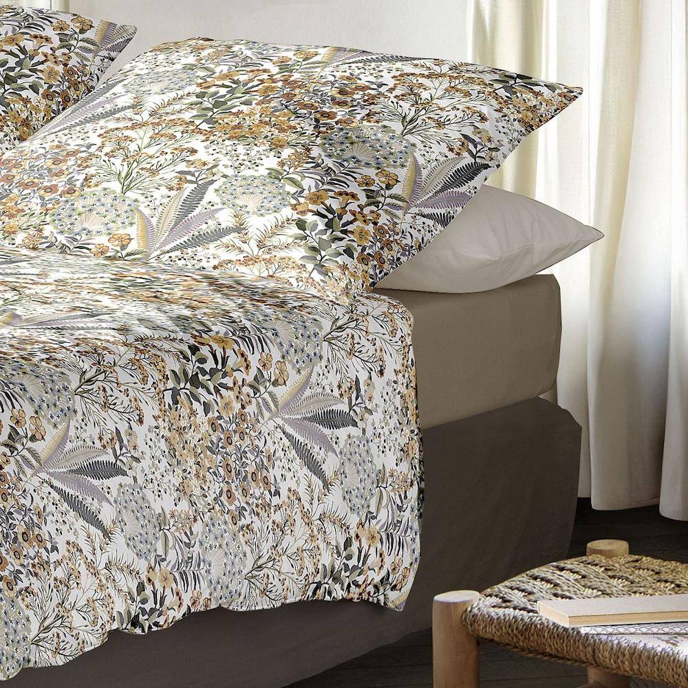 Irisette Bettwäsche Natural Bloom Gold/Weiß 135 x 200 cm