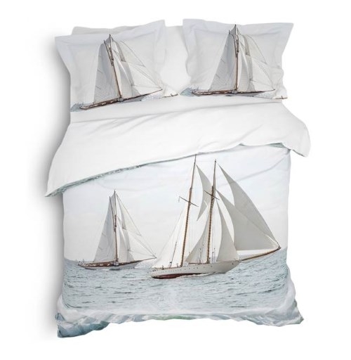 HNL - Living Bettwäsche Rivas Wavy Blue 155 cm x 220 cm