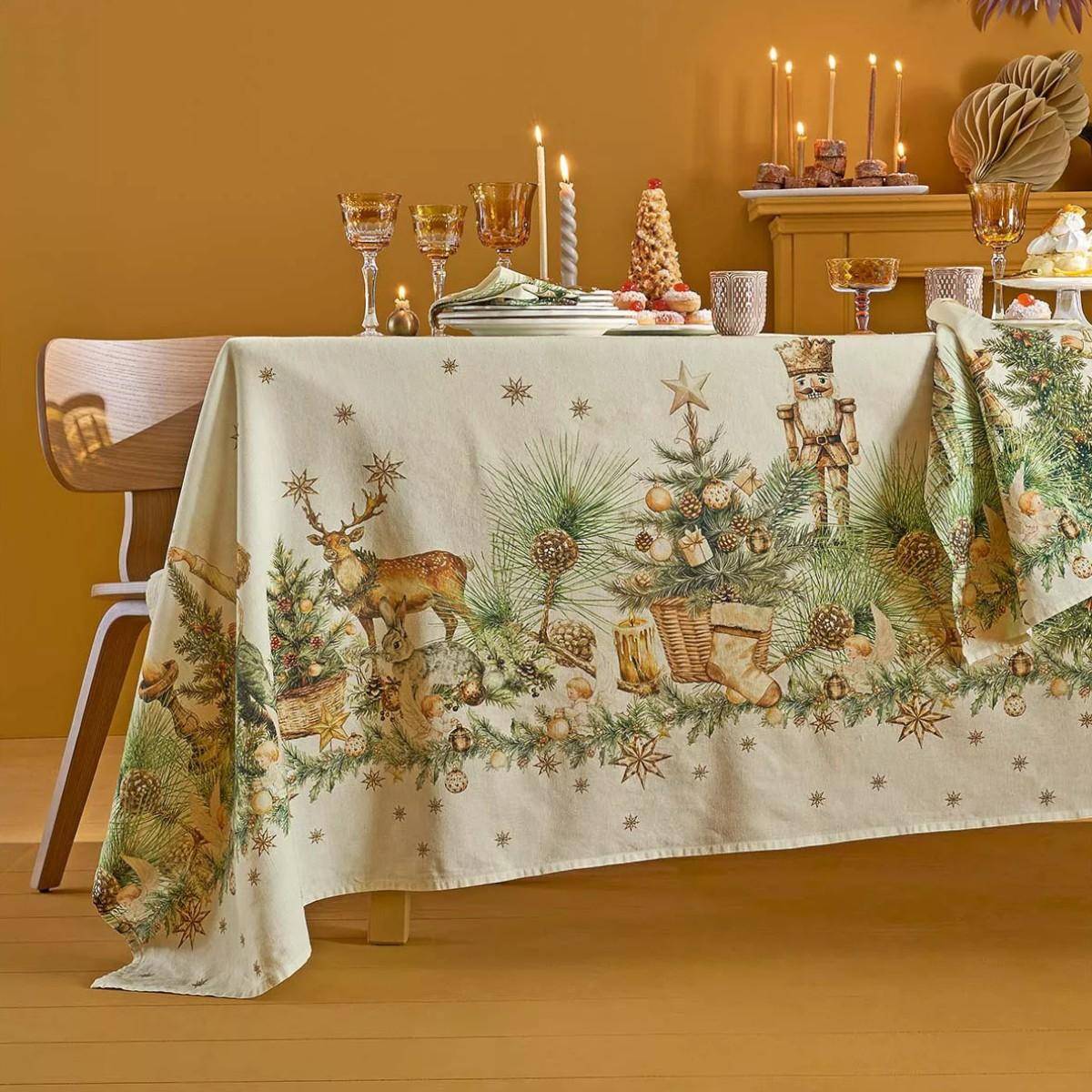 Garnier Thiebaut Mitteldecke Noel vintage Dore 115 x 115 cm