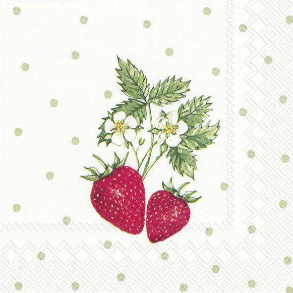 Ihr Cocktail Serviette Little Lovely Strawberries 25 x 25 cm