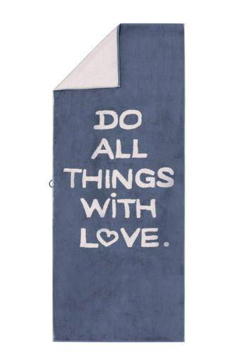 Cawö Handtuchserie Campus Do All Things With Love 840 nachtblau Strandtuch 70 x 180 cm