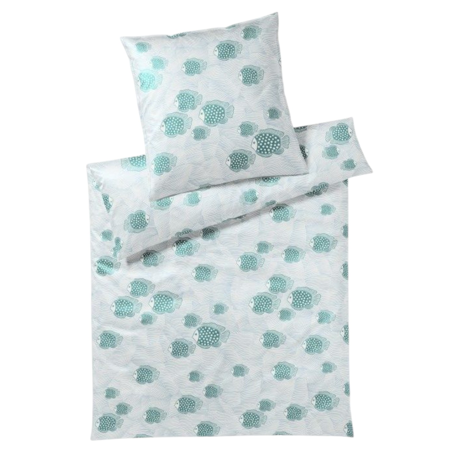 Elegante Baumwollsatin Bettwäsche Float Aquagrün 155 x 220 cm