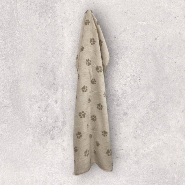 Cawö Frottiertuchserie We love Dogs Pfötchen Natur Handtuch 50 x 100 cm
