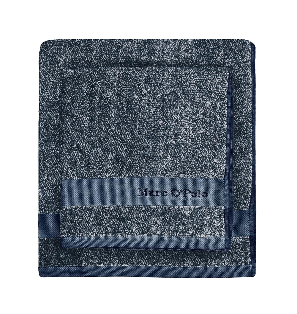 MARC O'POLO Melange Marine Light Silver Gästetuch 30 x 50 cm