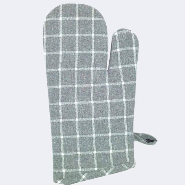 Classic Textiles of Sweden- Recycelter Ofenhandschuh Kamp in Grey Kariert