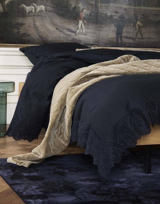Essenza Baumwoll-Bettwäsche Maen Nightblue 200 x 200 cm + 2 x 80 x 80 cm