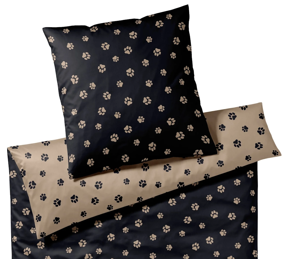 Elegante Comfort Satin Bettwäsche Paws 135 x 200 cm