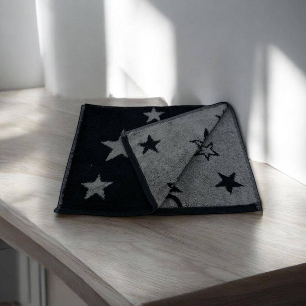 Cawö Frottiertuchserie Christmas Edition 792 Sterne Schwarz Gästetuch